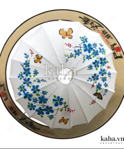 Đèn vải đĩa bay vòng trụ vẽ hoa KH-DTR061